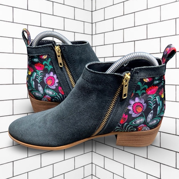 inkkas Shoes - Inkkas Rooster Bootie Black Suede Low Heel Sustainably Made Women's Size 7/38